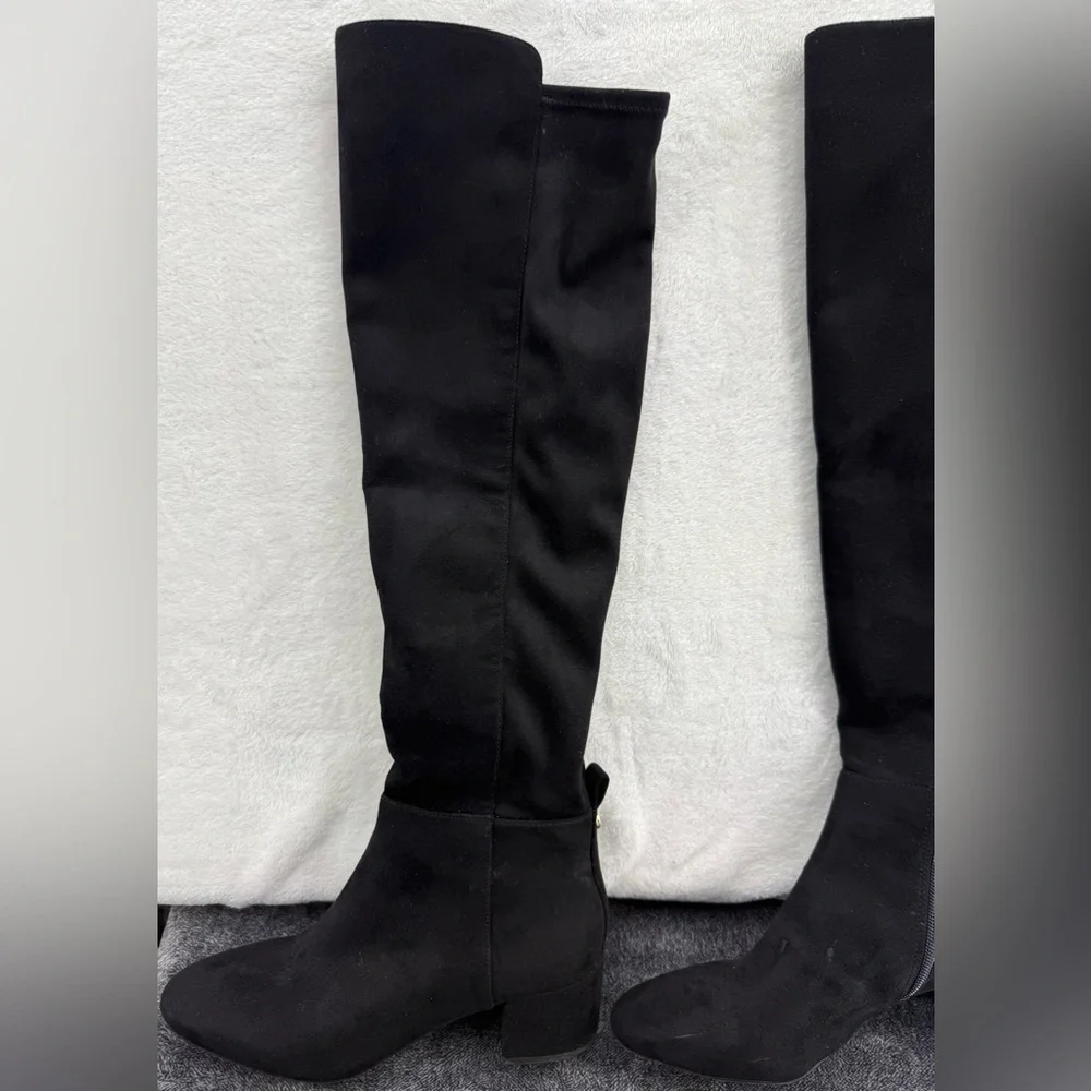 Michael Kors Women's Braden Black Knee-High Boots size 7 suede block heel